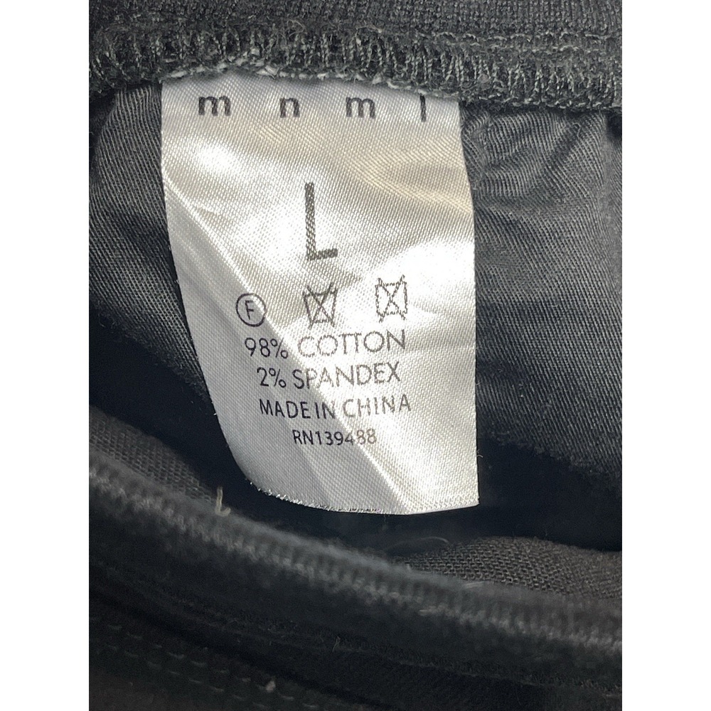 MNML Streetwear Cargo Jogger Pants Black Size L Drawstring Zip Ankle Pockets - Picture 4 of 12
